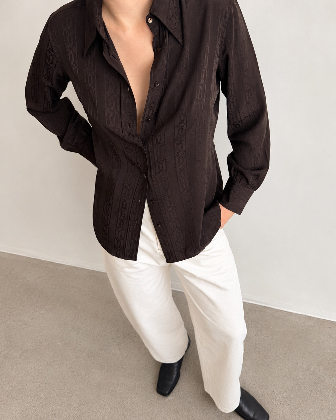 Celine Monogram Silk Blouse