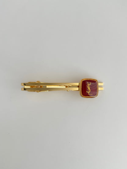 YSL Cufflinks & Tie Clip Set