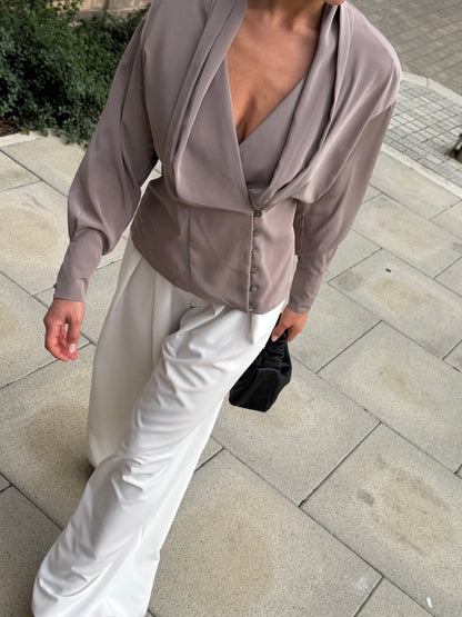 Shawl Collar Blouse
