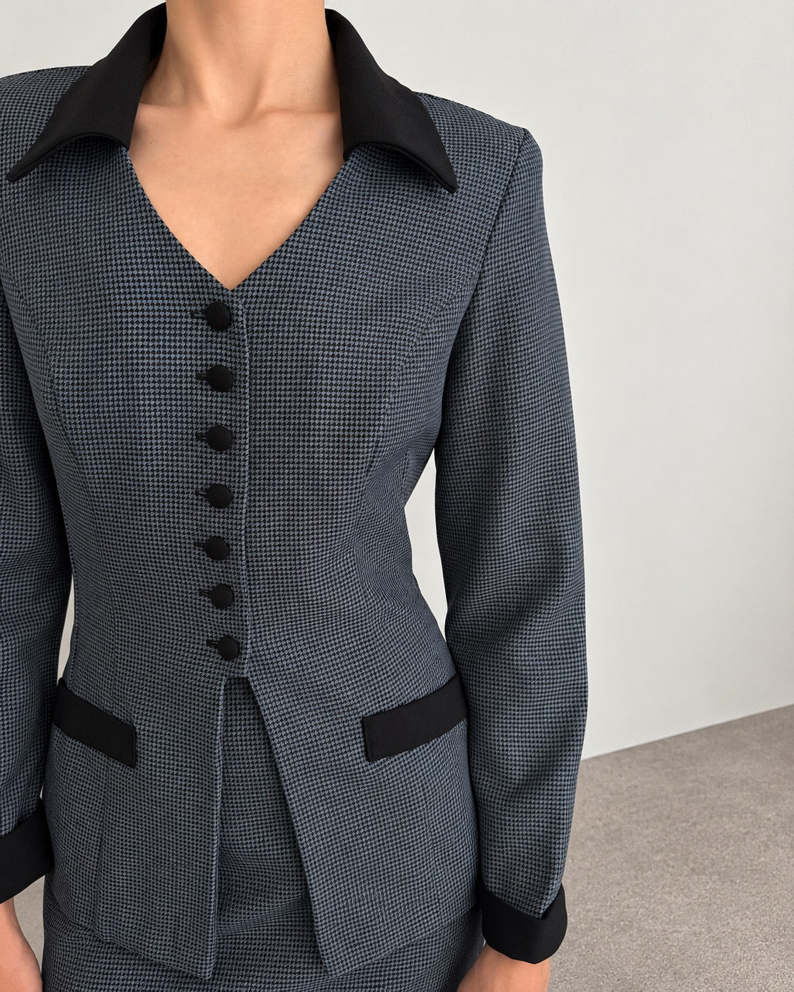Houndstooth Skirt Suit