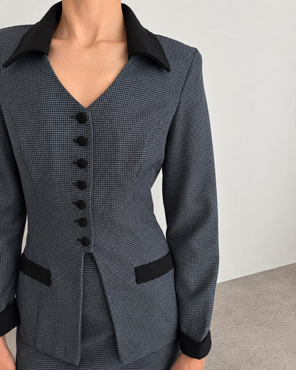Houndstooth Skirt Suit