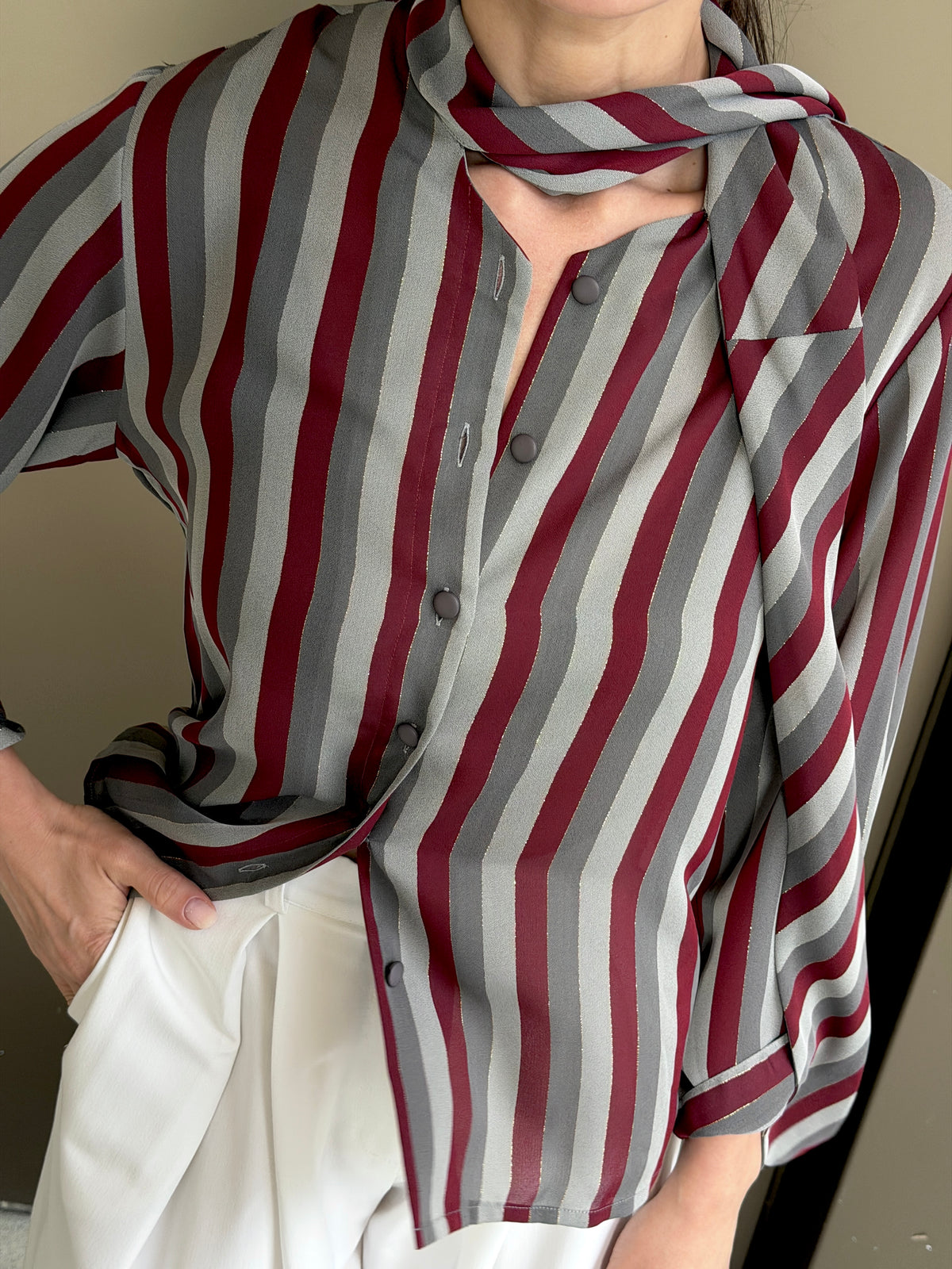 Balmain Tie Blouse