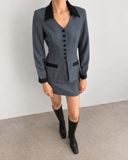 Houndstooth Skirt Suit