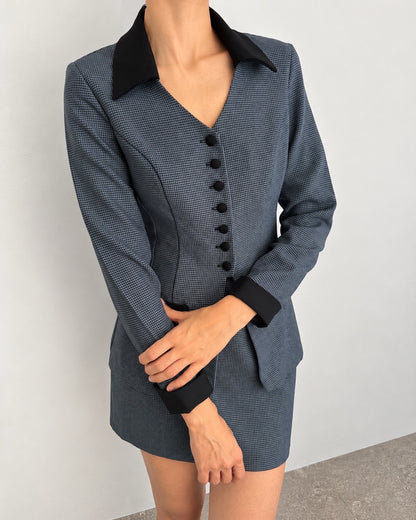 Houndstooth Skirt Suit