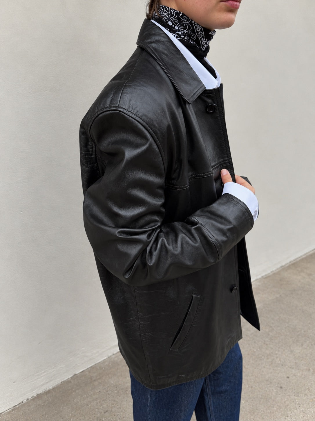 Oversized Leather Jacket