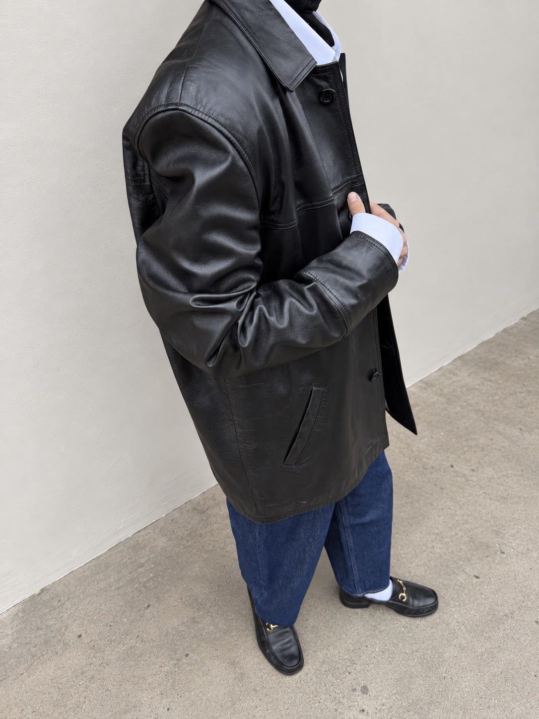 Oversized Leather Jacket