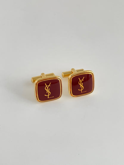 YSL Cufflinks & Tie Clip Set