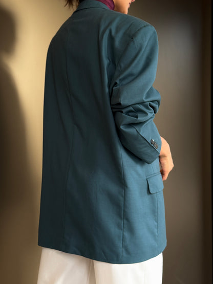 Teal Double-Breasted Blazer