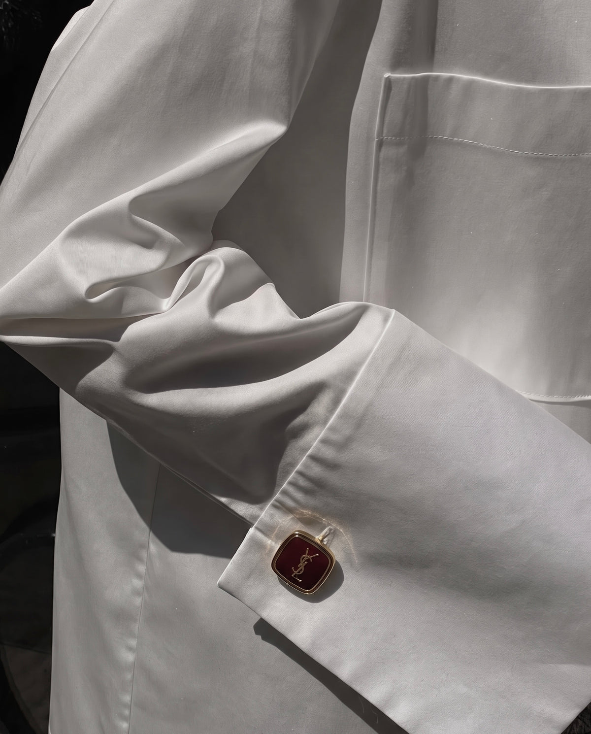 YSL Cufflinks & Tie Clip Set