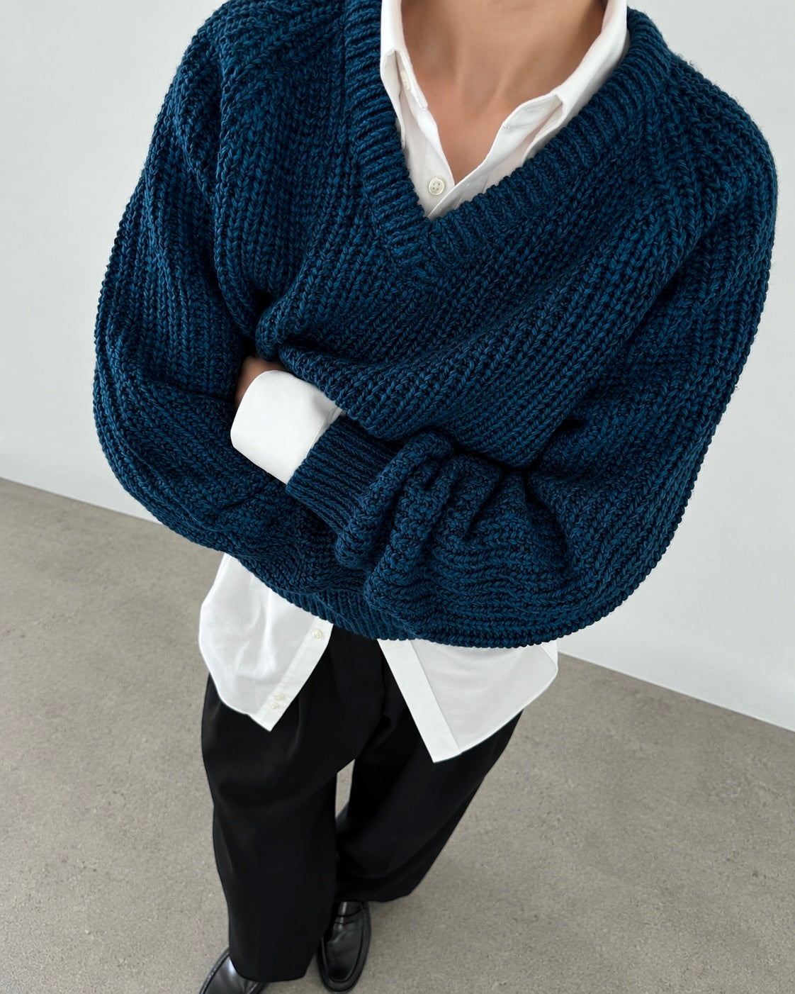 Teal Fisherman Knit