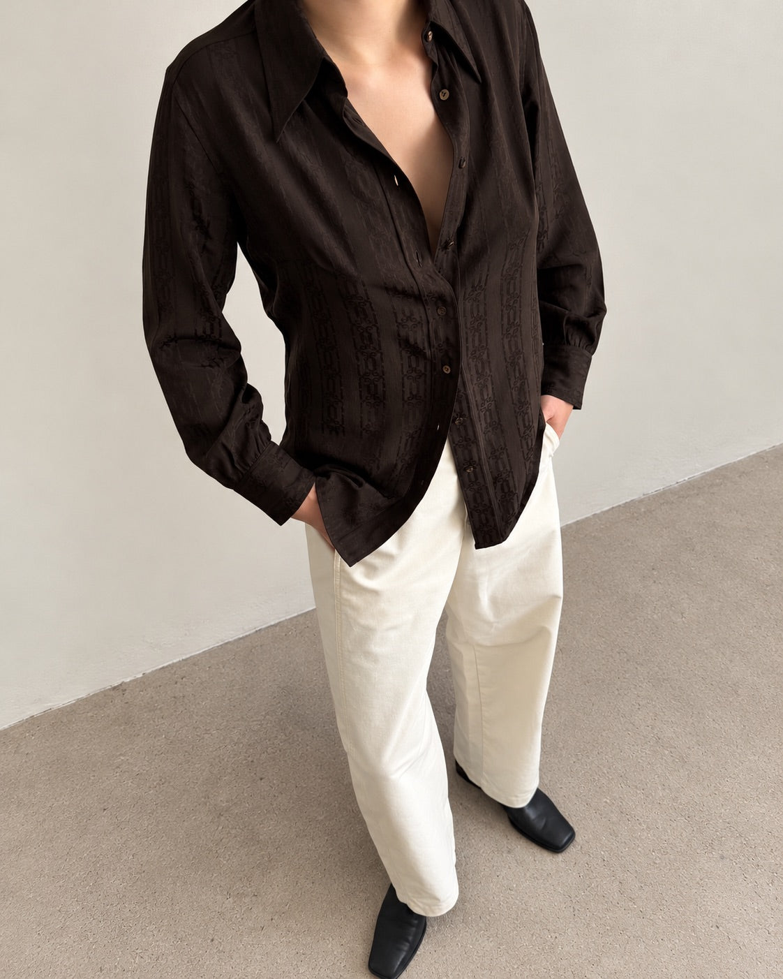 Celine Monogram Silk Blouse