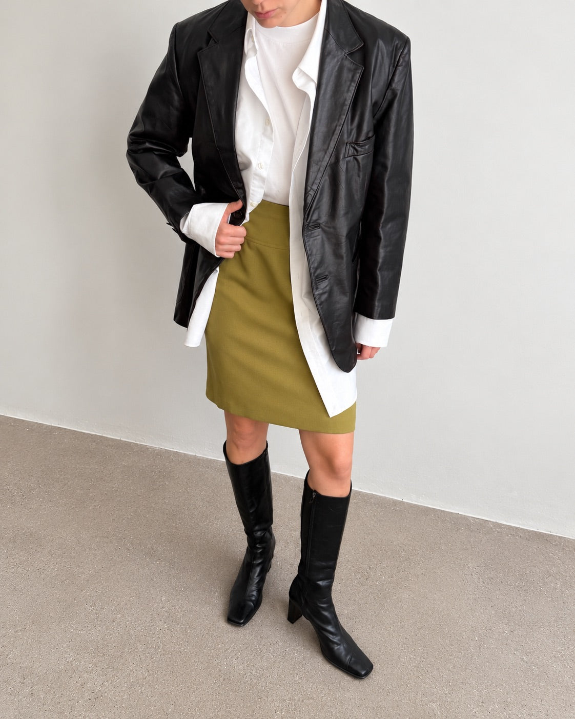 Olive Skirt Suit