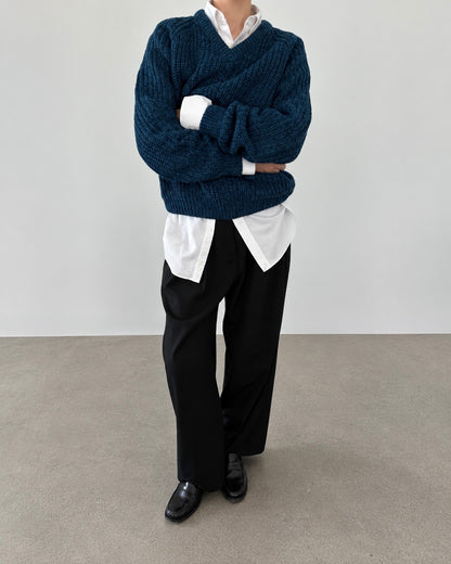 Teal Fisherman Knit