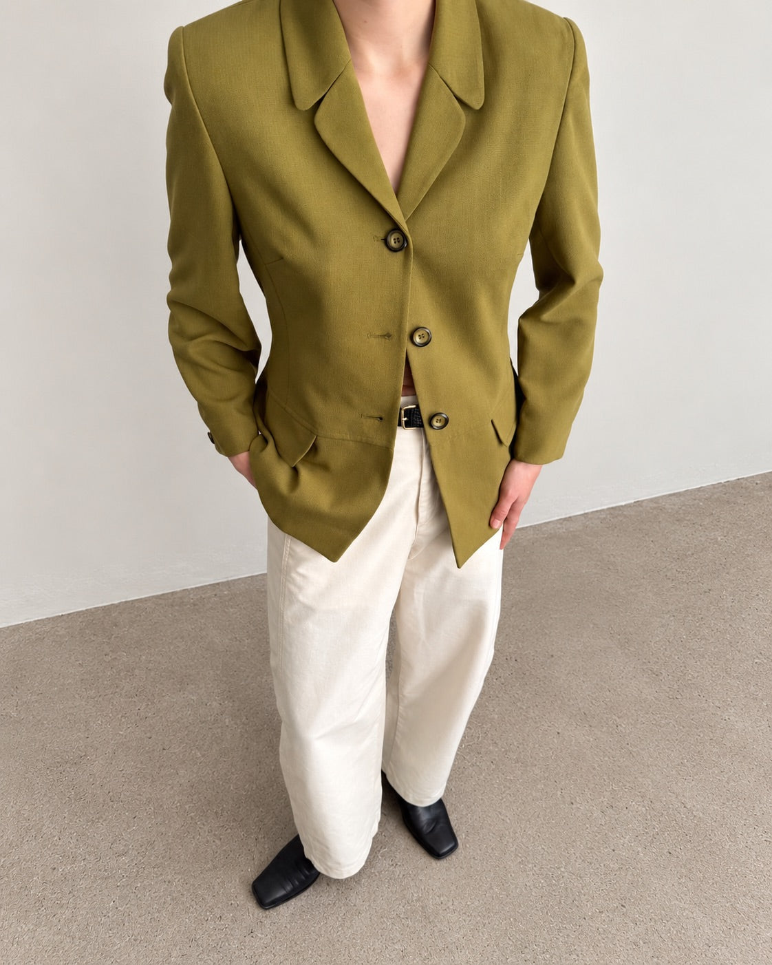 Olive Skirt Suit