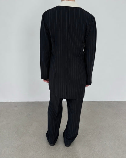 Navy Pinstripe Suit