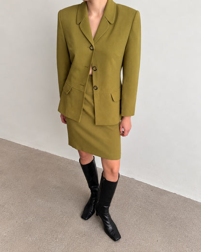 Olive Skirt Suit