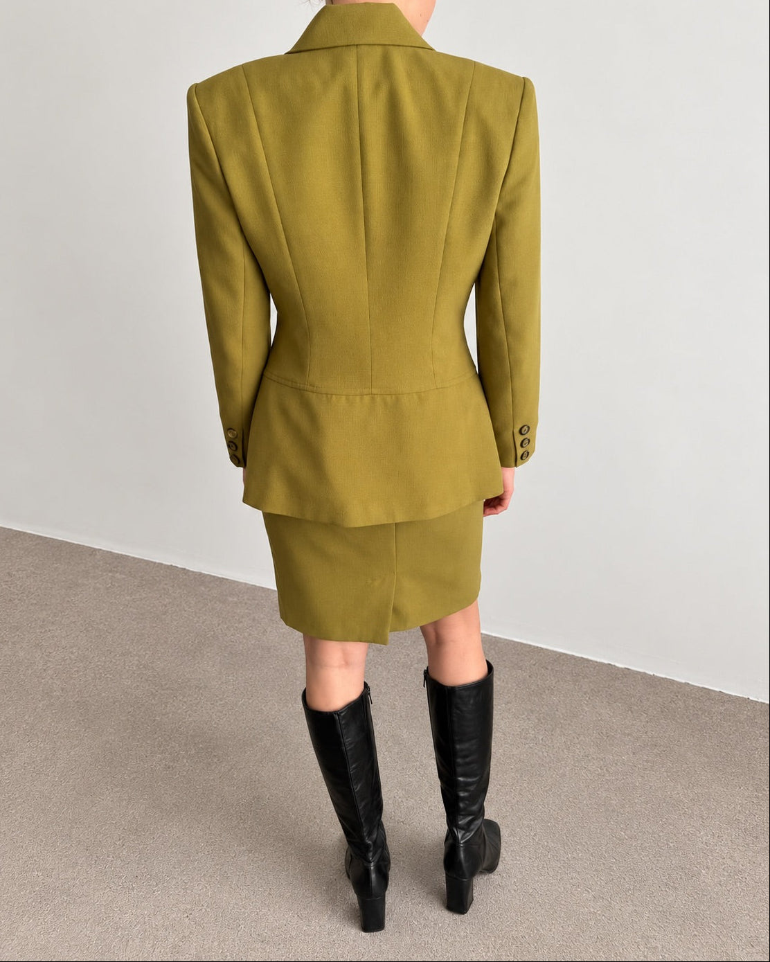 Olive Skirt Suit