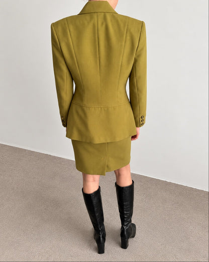 Olive Skirt Suit