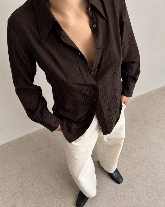 Celine Monogram Silk Blouse